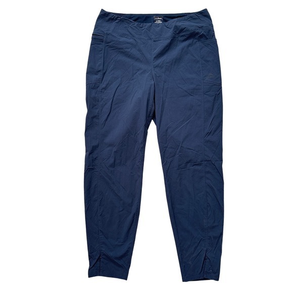 L.L.Bean Trail Tights Active Pants Hiking Travel‎ Pockets Blue Womens Size 12 - Picture 1 of 10